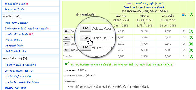 วิธีการจองห้องพัก